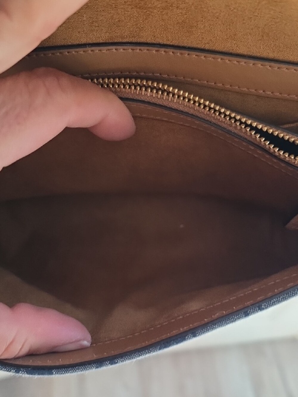 Coach Denim Signature Canvas Satchel with Tan Trim - Picture 10 of 11